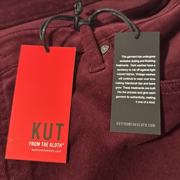 Kut from the Kloth NWT Diana High Rise Skinny Corduroy Pants Size 20W Color Wine - Picture 14 of 14